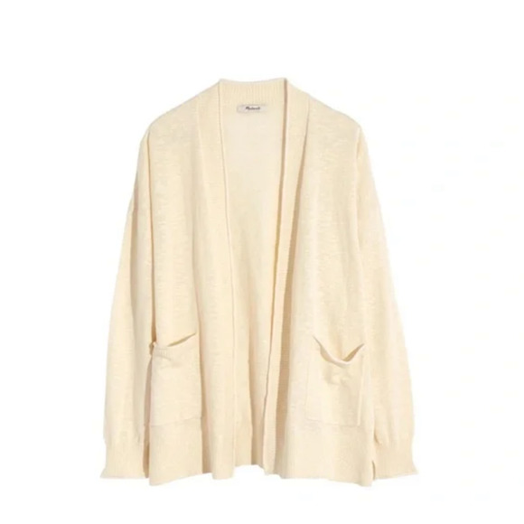 Madewell Bradley Cardigan Sweater in Antique Cream Size XXL - Picture 2 of 6